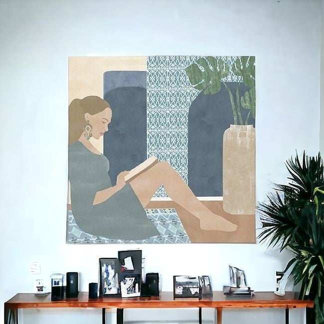 Bohemian Book Lady Unframed Print Wall Art - Homeroots - Flyclothing LLC