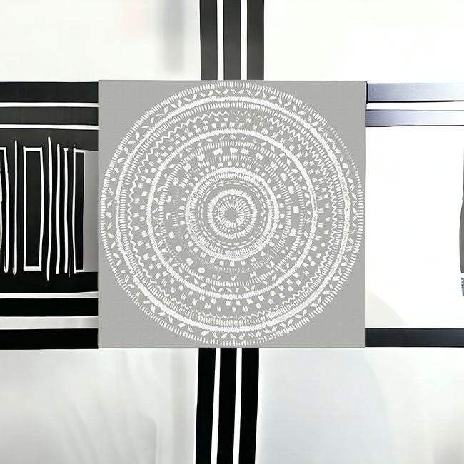 Boho White Mandala Unframed Print Wall Art - Homeroots - Flyclothing LLC
