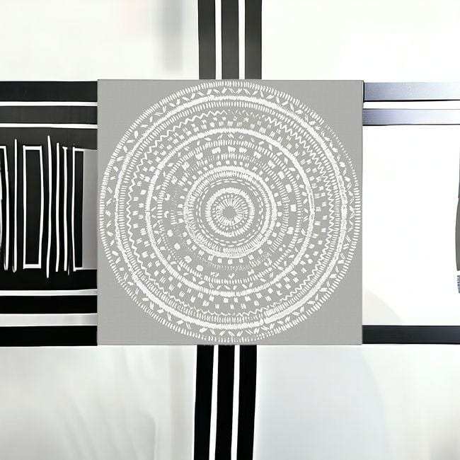 Boho White Mandala Unframed Print Wall Art - Homeroots - Flyclothing LLC