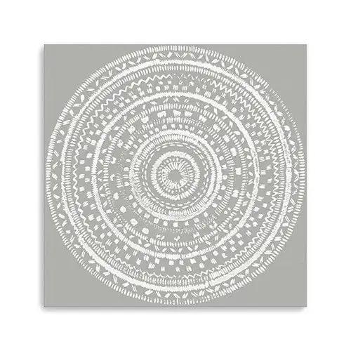 Boho White Mandala Unframed Print Wall Art - Homeroots