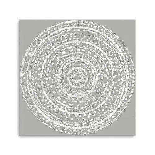 Boho White Mandala Unframed Print Wall Art - Homeroots - Flyclothing LLC