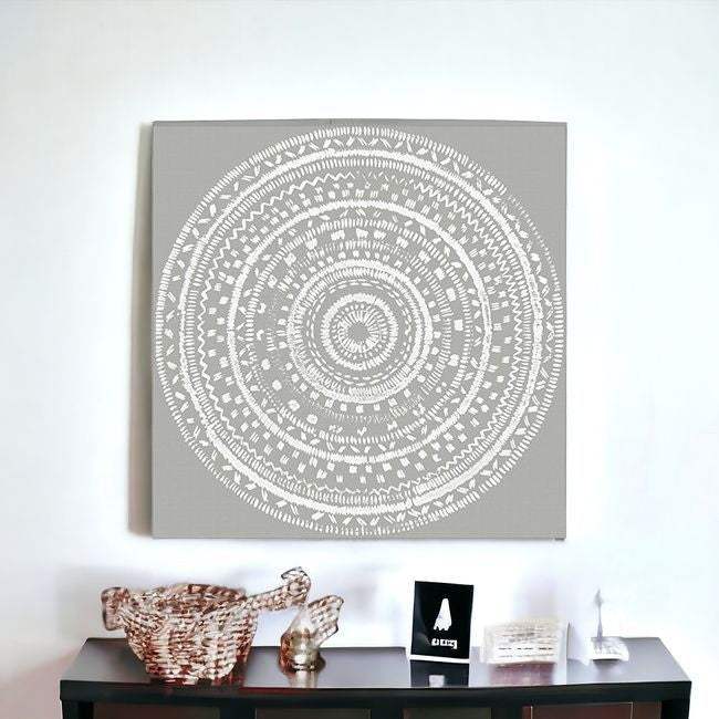 Boho White Mandala Unframed Print Wall Art - Homeroots - Flyclothing LLC