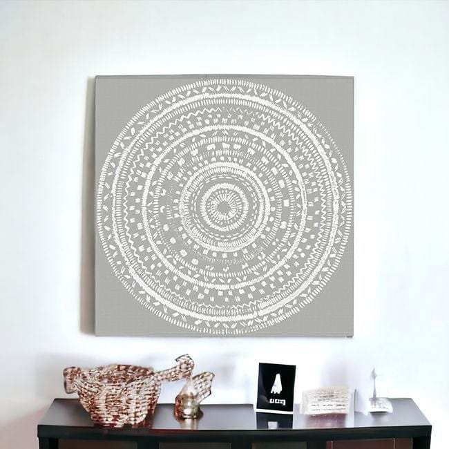 Boho White Mandala Unframed Print Wall Art - Homeroots - Flyclothing LLC