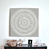 Boho White Mandala Unframed Print Wall Art - Homeroots