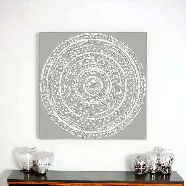 Boho White Mandala Unframed Print Wall Art - Homeroots - Flyclothing LLC