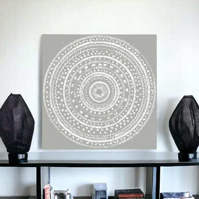 Boho White Mandala Unframed Print Wall Art - Homeroots - Flyclothing LLC