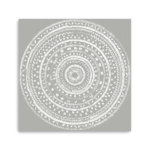 Boho White Mandala Unframed Print Wall Art - Homeroots