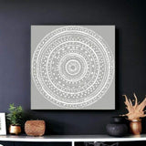 Boho White Mandala Unframed Print Wall Art - Homeroots - Flyclothing LLC