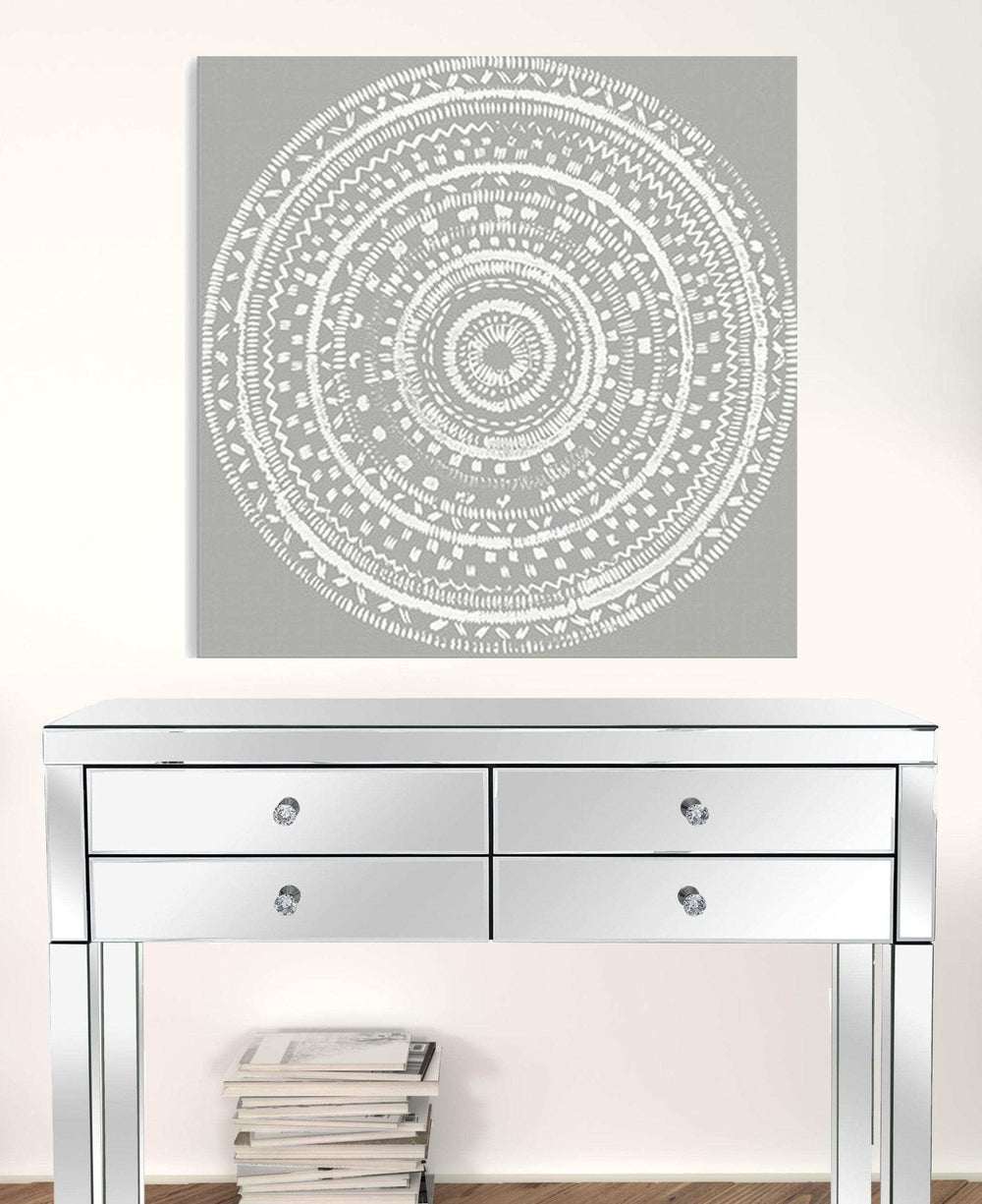 Boho White Mandala Unframed Print Wall Art - Homeroots - Flyclothing LLC