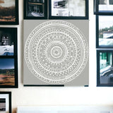 Boho White Mandala Unframed Print Wall Art - Homeroots