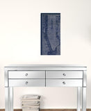 24" x 16" Indigo and White Aerial New York Map Canvas Wall Art - Homeroots