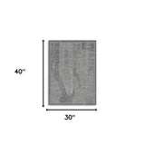 48" x 32" Gray and White Aerial New York Map Canvas Wall Art - Homeroots - Flyclothing LLC