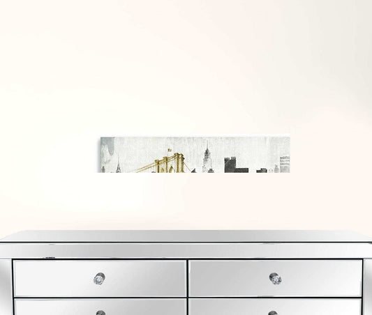 Nyc Golden Bridge Skyline Unframed Print Wall Art - Homeroots - Flyclothing LLC