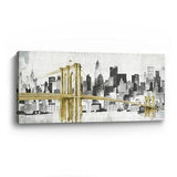 Nyc Golden Bridge Skyline Unframed Print Wall Art - Homeroots - Flyclothing LLC