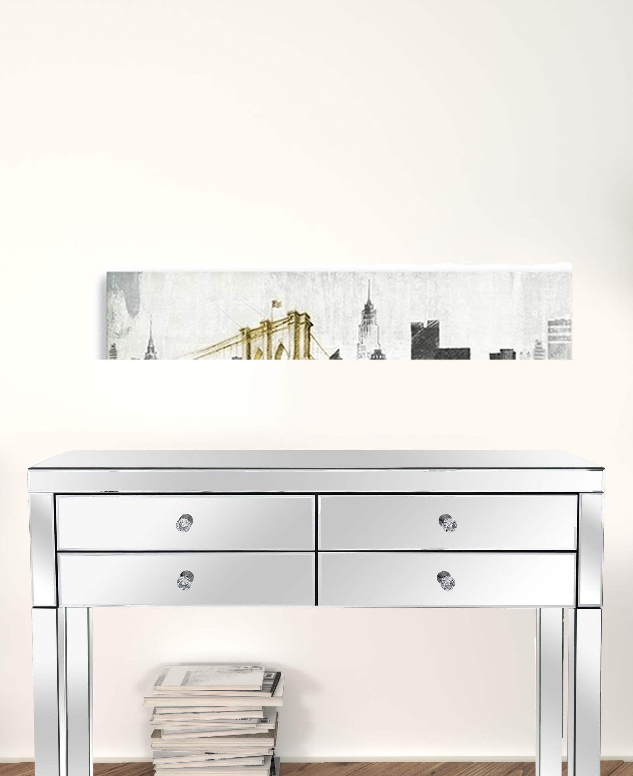 Nyc Golden Bridge Skyline Unframed Print Wall Art - Homeroots - Flyclothing LLC