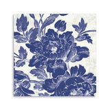 Blue Toile Roses Unframed Print Wall Art - Homeroots - Flyclothing LLC
