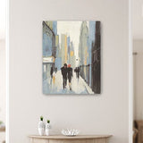 20" x 16" Watercolor Walk in the City Canvas Wall Art - Homeroots