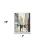 20" x 16" Watercolor Walk in the City Canvas Wall Art - Homeroots - Flyclothing LLC