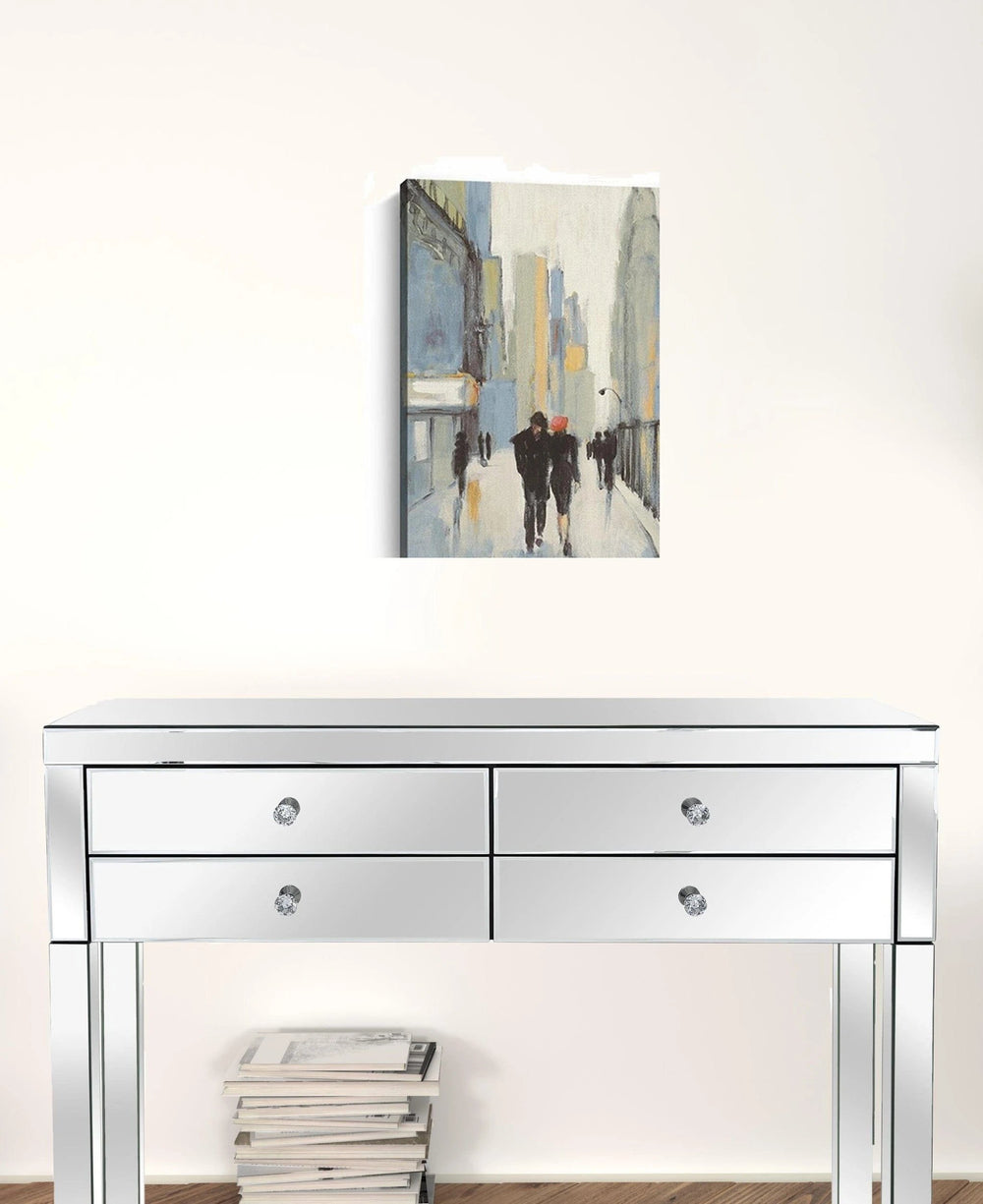20" x 16" Watercolor Walk in the City Canvas Wall Art - Homeroots