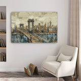 Vintage Inspired Nyc City Skyline Unframed Print Wall Art - Homeroots