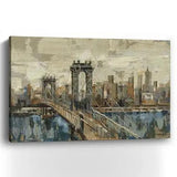 Vintage Inspired Nyc City Skyline Unframed Print Wall Art - Homeroots