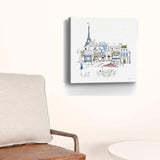 French Caf With Red And Blue Accents Unframed Print Wall Art - Homeroots - Flyclothing LLC