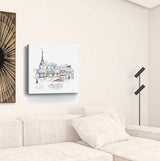 French Caf With Red And Blue Accents Unframed Print Wall Art - Homeroots - Flyclothing LLC