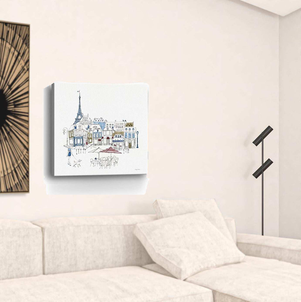 French Caf With Red And Blue Accents Unframed Print Wall Art - Homeroots - Flyclothing LLC