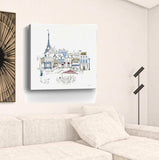 French Caf With Red And Blue Accents Unframed Print Wall Art - Homeroots - Flyclothing LLC