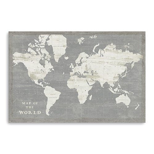 24" Minimalist World Map Canvas Wall Art - Homeroots - Flyclothing LLC