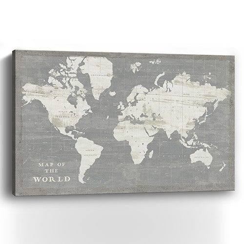 24" Minimalist World Map Canvas Wall Art - Homeroots - Flyclothing LLC