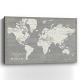 24" Minimalist World Map Canvas Wall Art - Homeroots