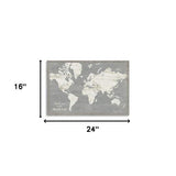 24" Minimalist World Map Canvas Wall Art - Homeroots - Flyclothing LLC