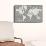 24" Minimalist World Map Canvas Wall Art - Homeroots - Flyclothing LLC