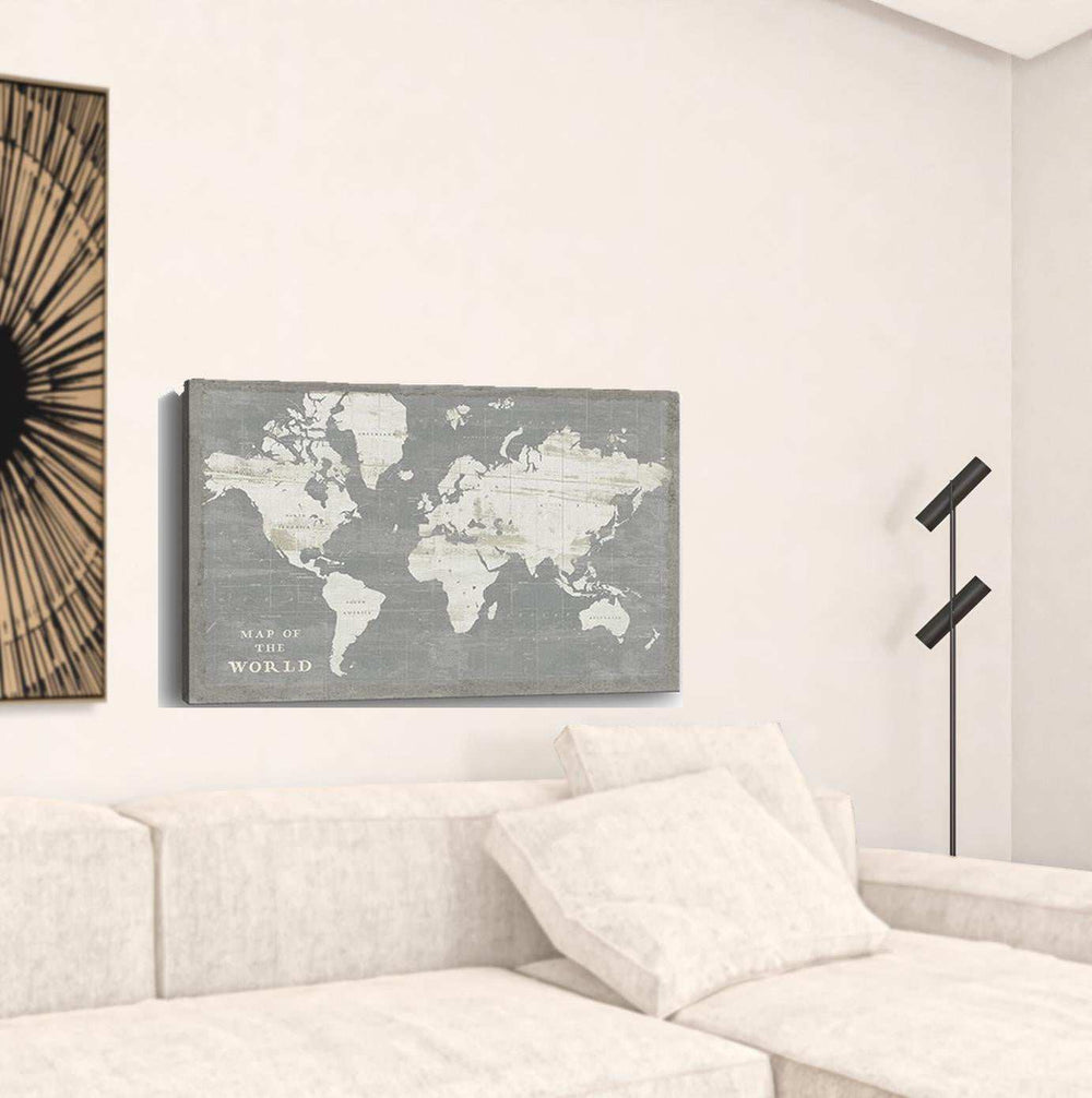 Minimalist World Map Unframed Print Wall Art - Homeroots - Flyclothing LLC