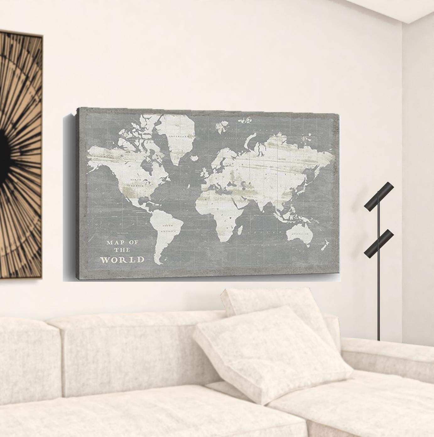 Minimalist World Map Unframed Print Wall Art - Homeroots - Flyclothing LLC