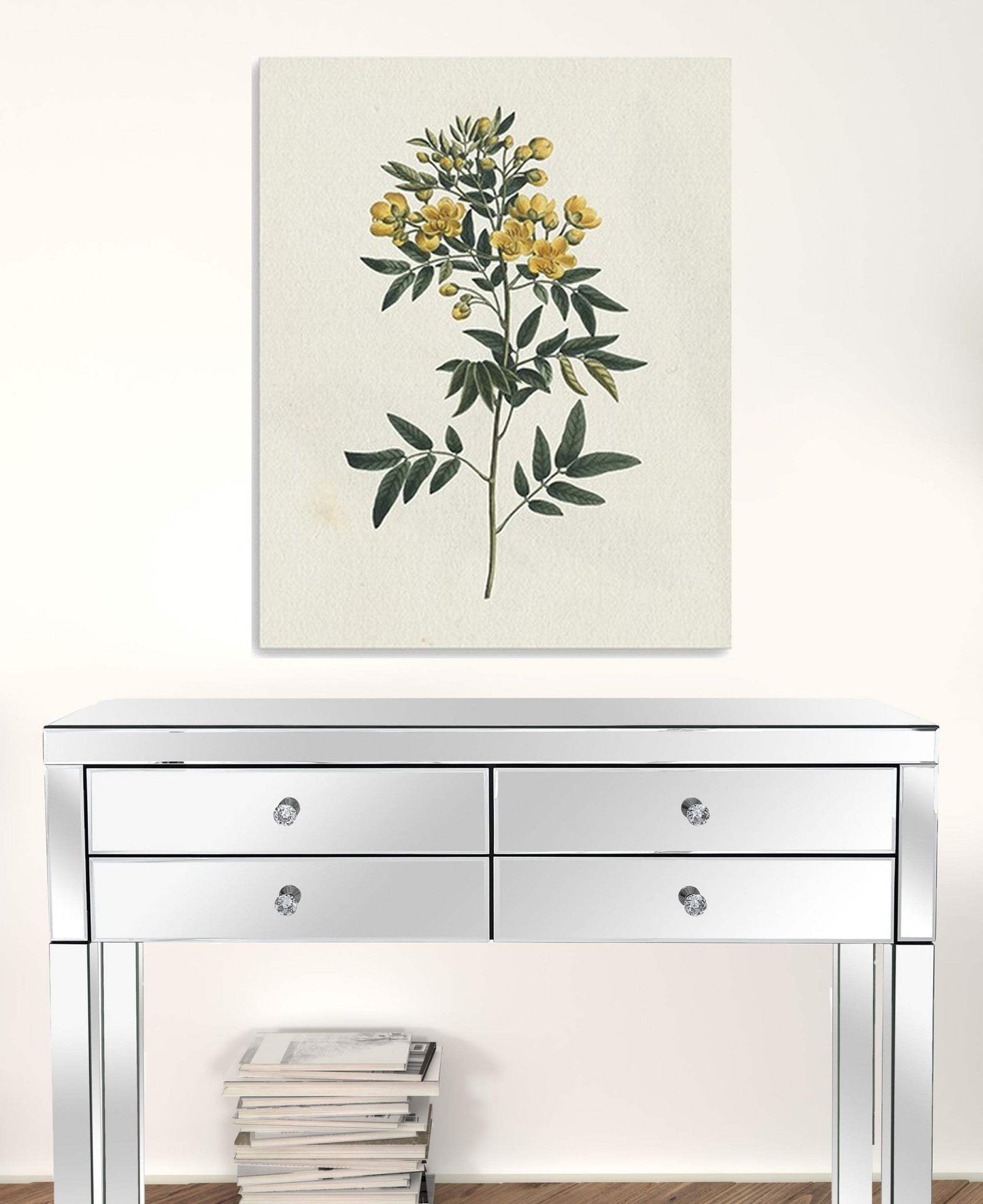 Singular Yellow Blossom Branch Unframed Print Wall Art - Homeroots - Flyclothing LLC