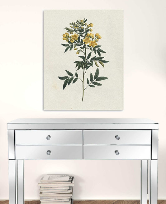 Singular Yellow Blossom Branch Unframed Print Wall Art - Homeroots - Flyclothing LLC