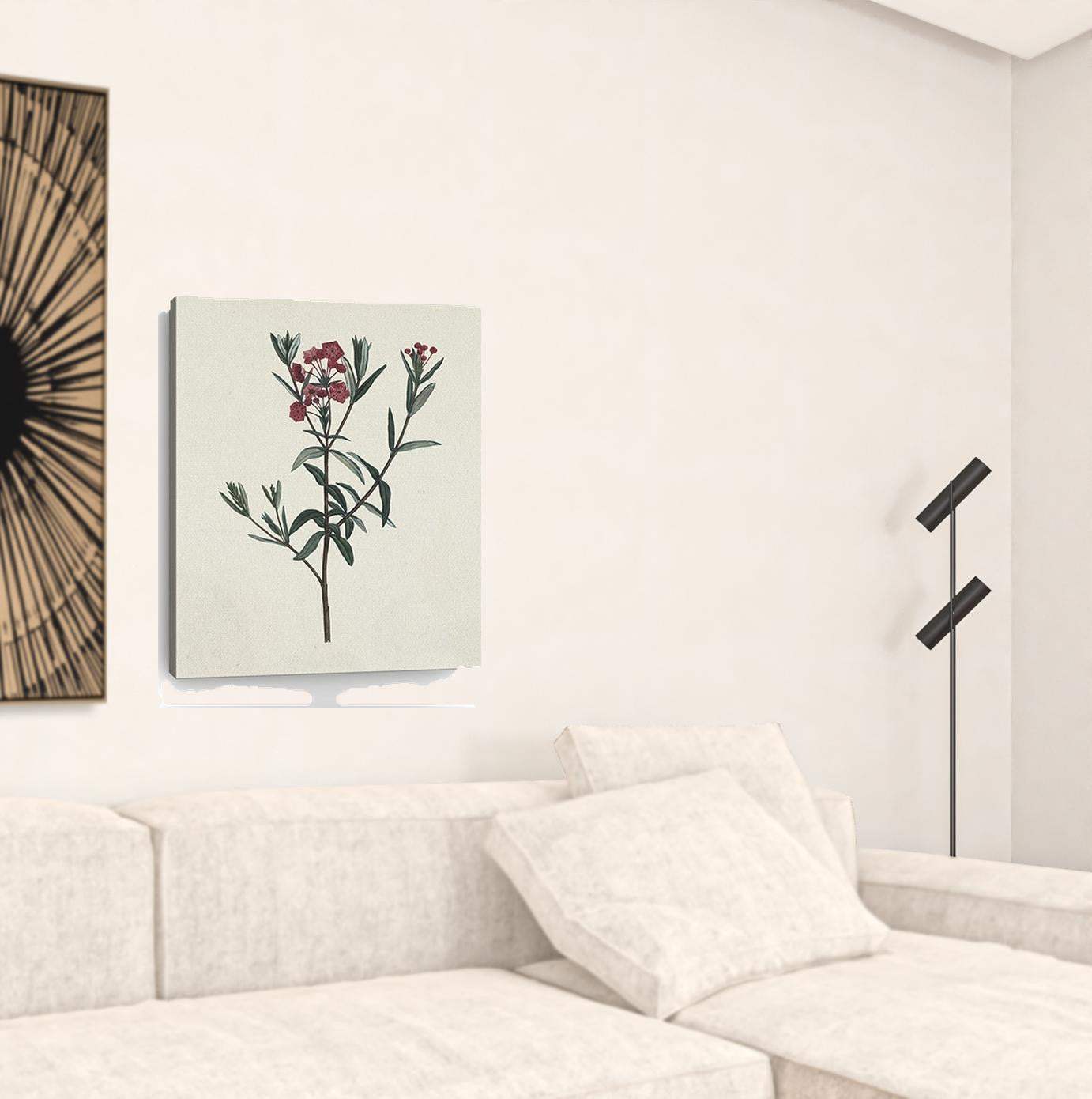 Singular Red Blossom Branch Unframed Print Wall Art - Homeroots - Flyclothing LLC