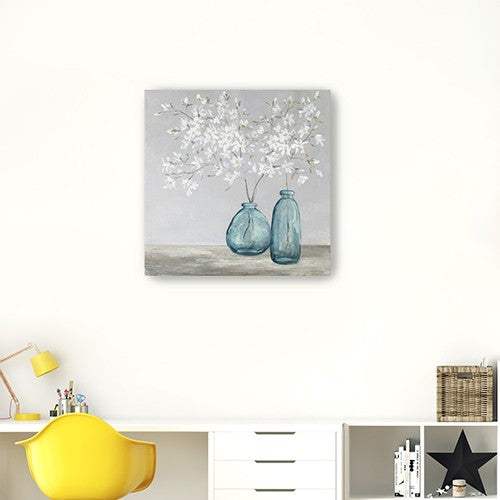 White Spring Flowers Unframed Print Wall Art - Homeroots - Flyclothing LLC