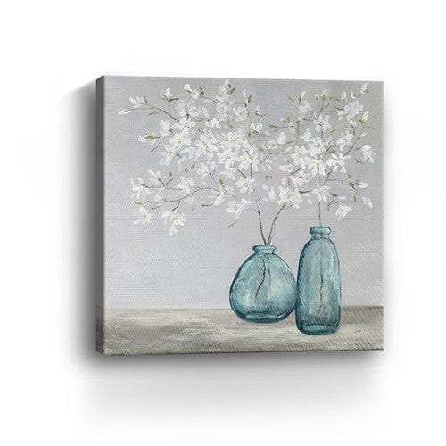 White Spring Flowers Unframed Print Wall Art - Homeroots - Flyclothing LLC