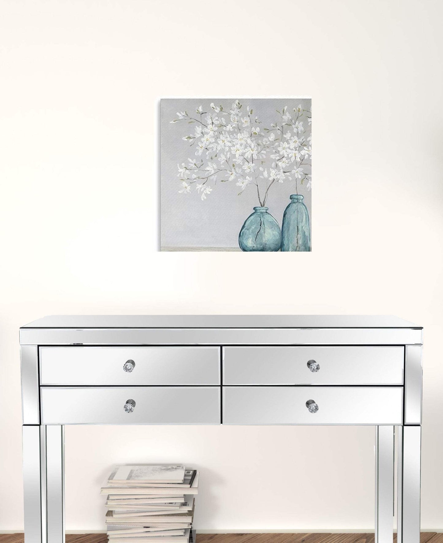 White Spring Flowers Unframed Print Wall Art - Homeroots - Flyclothing LLC