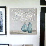 White Spring Flowers Unframed Print Wall Art - Homeroots