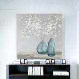 White Spring Flowers Unframed Print Wall Art - Homeroots