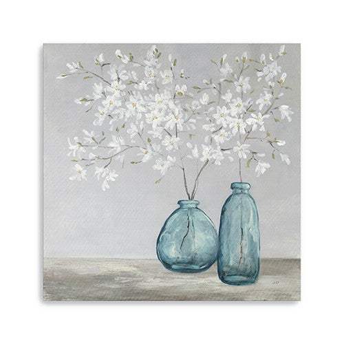 White Spring Flowers Unframed Print Wall Art - Homeroots - Flyclothing LLC