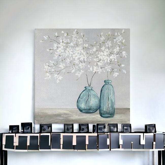 White Spring Flowers Unframed Print Wall Art - Homeroots - Flyclothing LLC