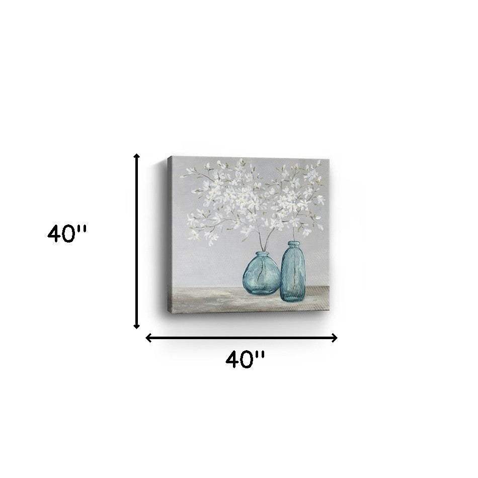 White Spring Flowers Unframed Print Wall Art - Homeroots - Flyclothing LLC