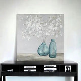 White Spring Flowers Unframed Print Wall Art - Homeroots