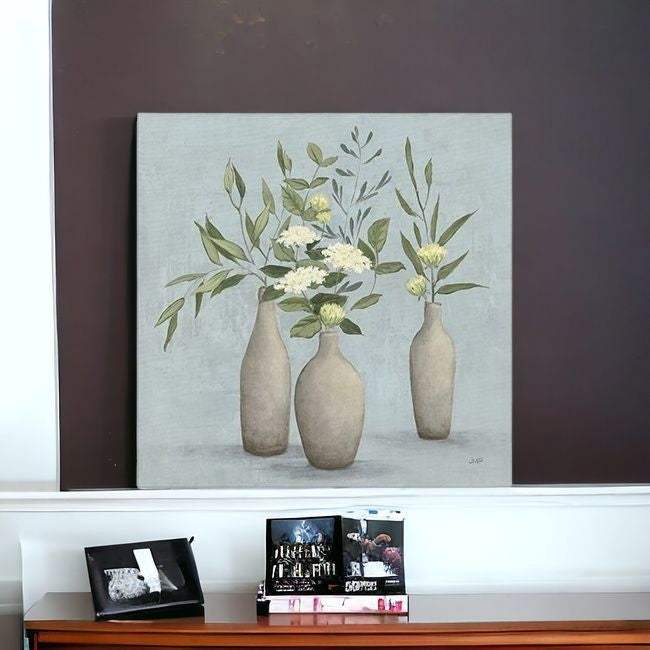 Bohemian Flowers In Ceramic Vases Unframed Print Wall Art - Homeroots - Flyclothing LLC