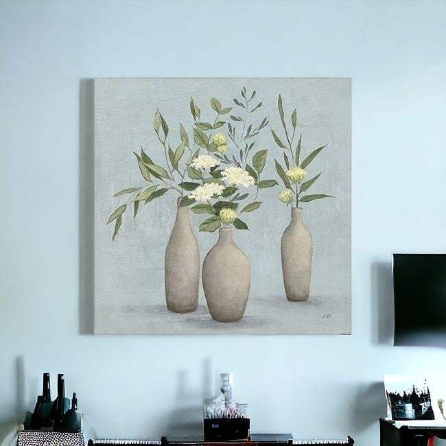Bohemian Flowers In Ceramic Vases Unframed Print Wall Art - Homeroots - Flyclothing LLC
